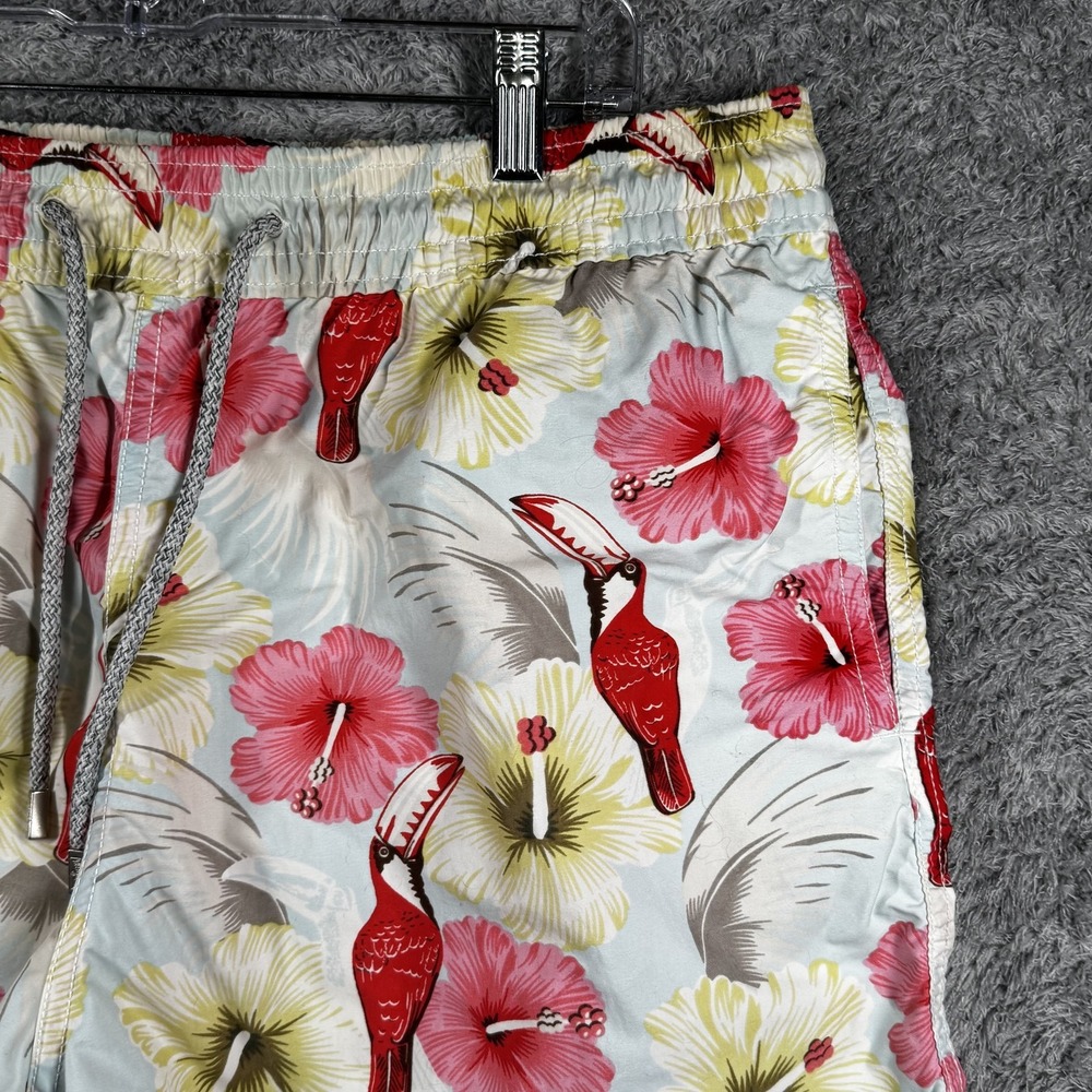Vilebrequin Shorts Mens XL Multicolor Hawaiian Floral Toucan Bird Swim Trunks - Picture 7 of 12